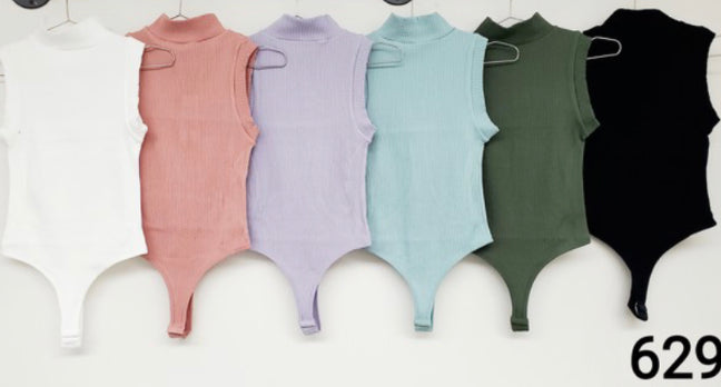 The Super Stretch Ribbed High-Neck Bodysuit