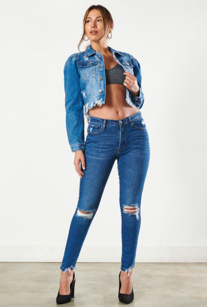 The Dark Stone Stretch Curve Skinny Jean
