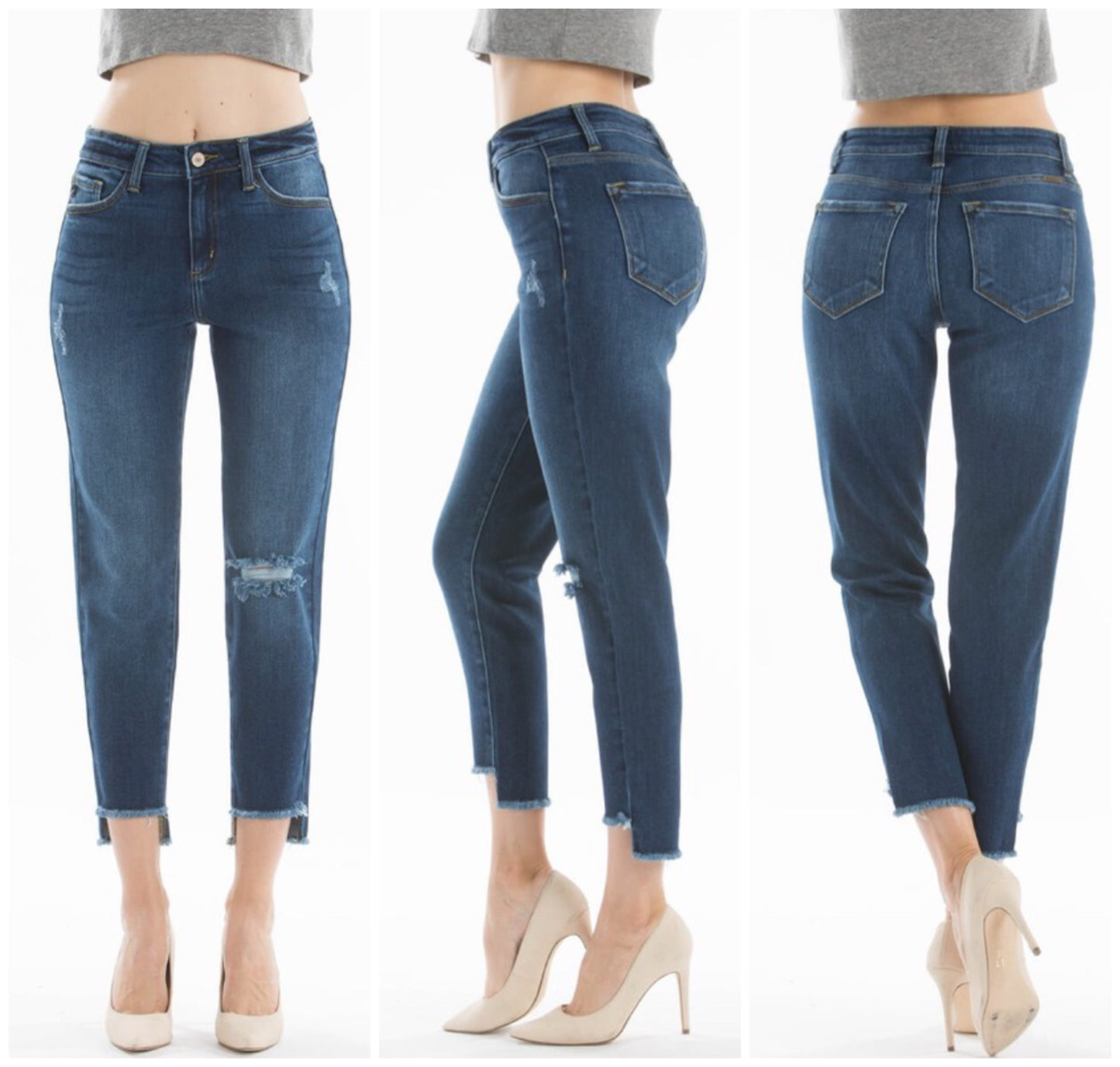 Dark Wash High-Rise Relaxed Girlfriend Jean