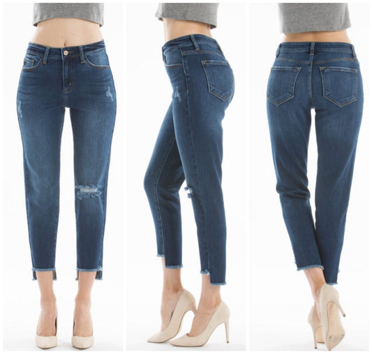 Dark Wash High-Rise Relaxed Girlfriend Jean