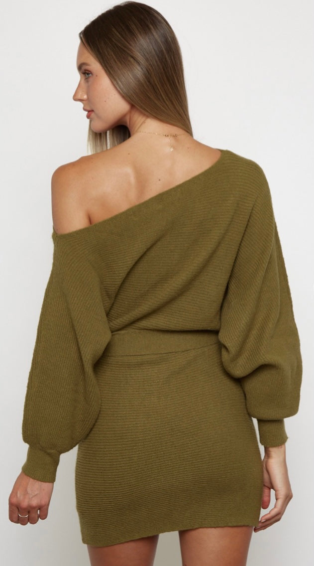The Elisabetta One-Shoulder Sweater Dress
