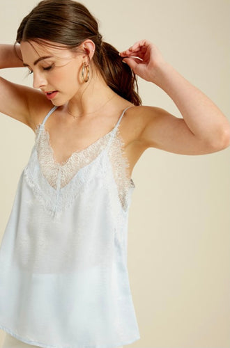 The Milania Simple Satin Lace Tank