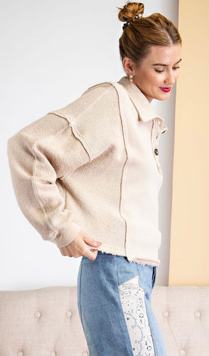 The Upside-Down Terry Knit Button Up