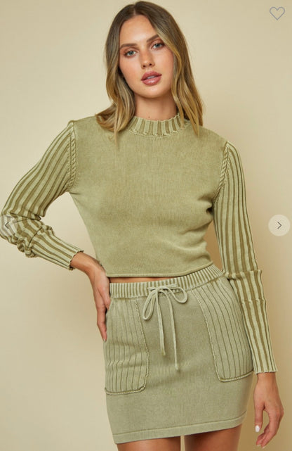 The McKenna Washed Ribbed Skirt