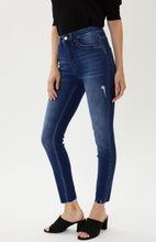 Load image into Gallery viewer, Classic Dark Distressed-Detail Stretch Skinny Jean