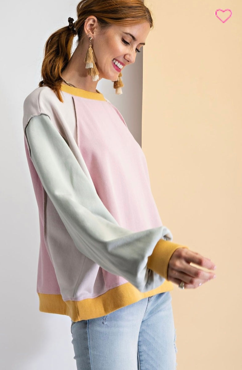 The Kaleigh Colorblock Crewneck
