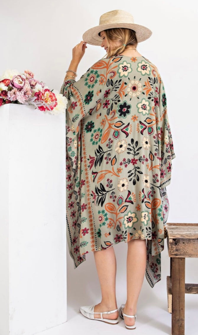 The Brynne Boho Embroidered Luxe-Kimono