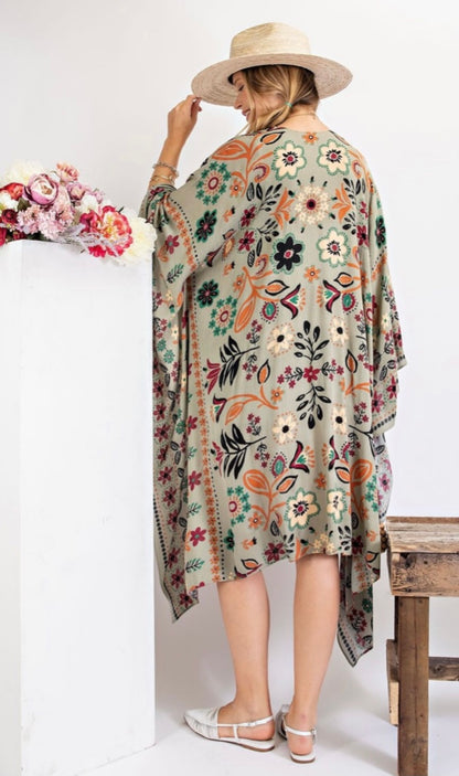 The Brynne Boho Embroidered Luxe-Kimono
