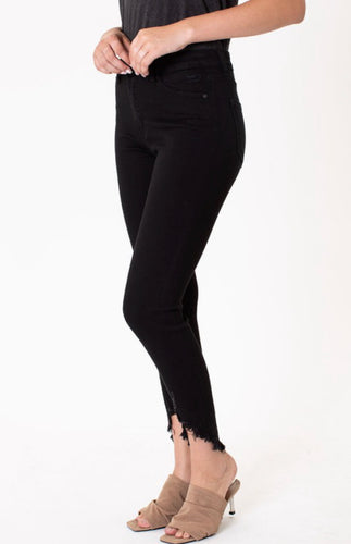 True-Black Unfinished Stretch Skinny Jean
