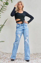 Load image into Gallery viewer, The Bad Mom Wide Leg Distressed Jeans