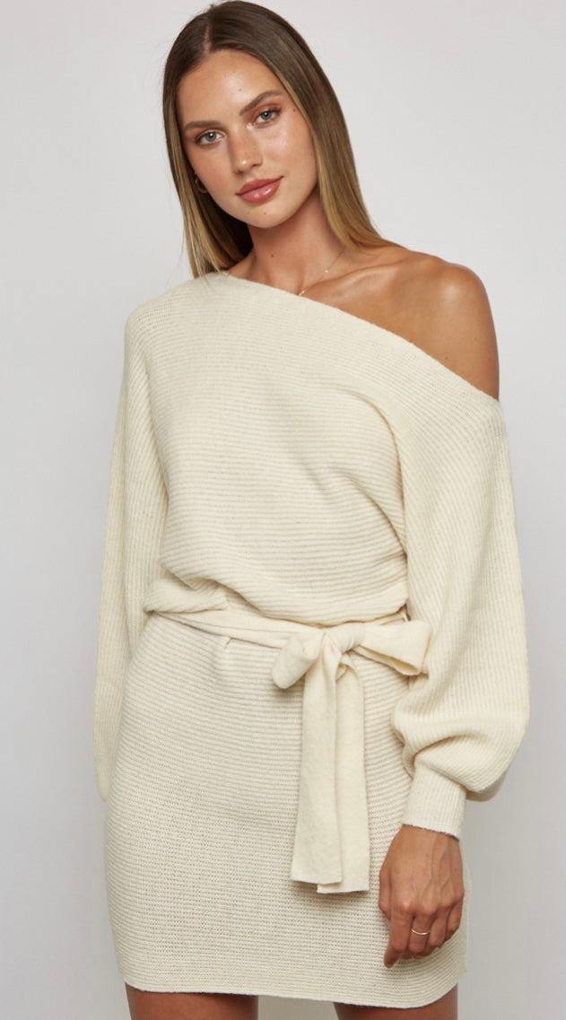 The Elisabetta One-Shoulder Sweater Dress
