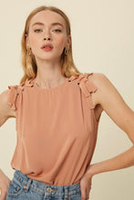 Load image into Gallery viewer, The Simona Shoulder Laced Sleeveless Blouse