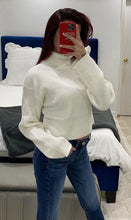 Load image into Gallery viewer, Ivory Turtleneck Crop