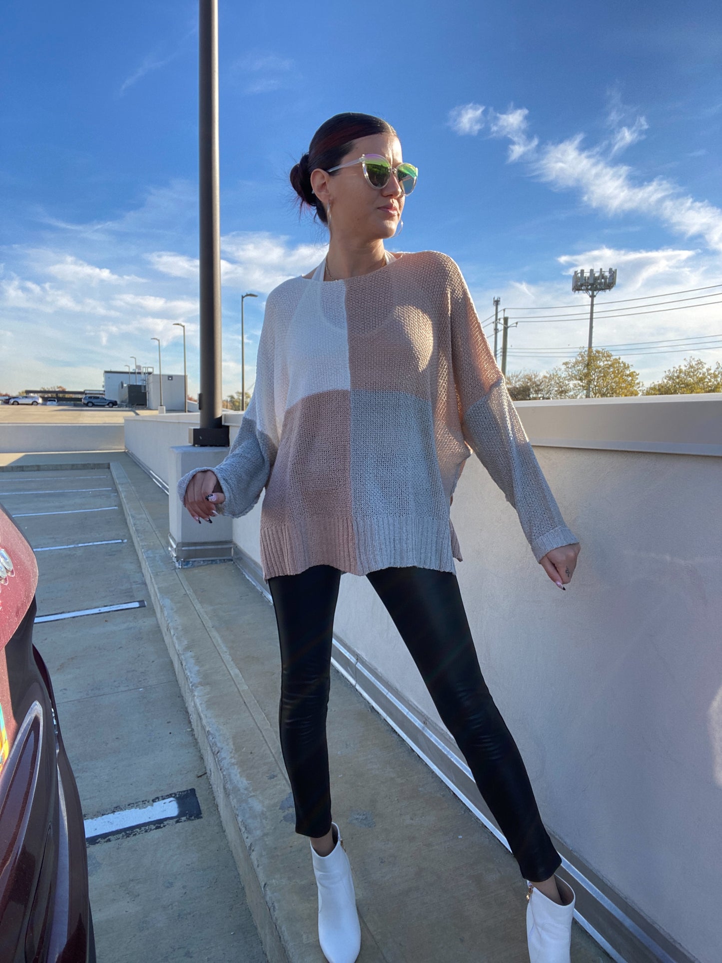 Color Block Knit Sweater
