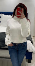 Load image into Gallery viewer, Ivory Turtleneck Crop