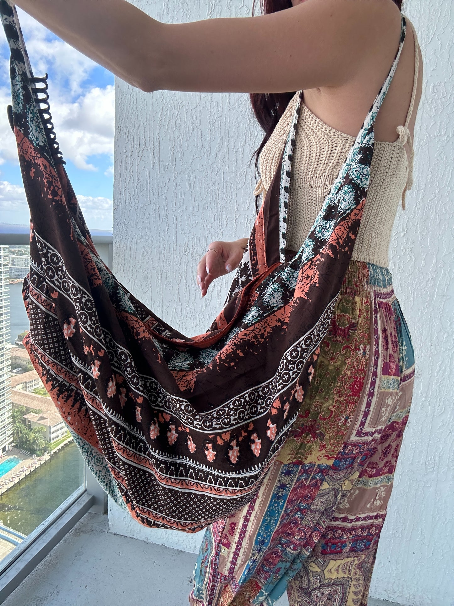 Boho Beach Bag Brown