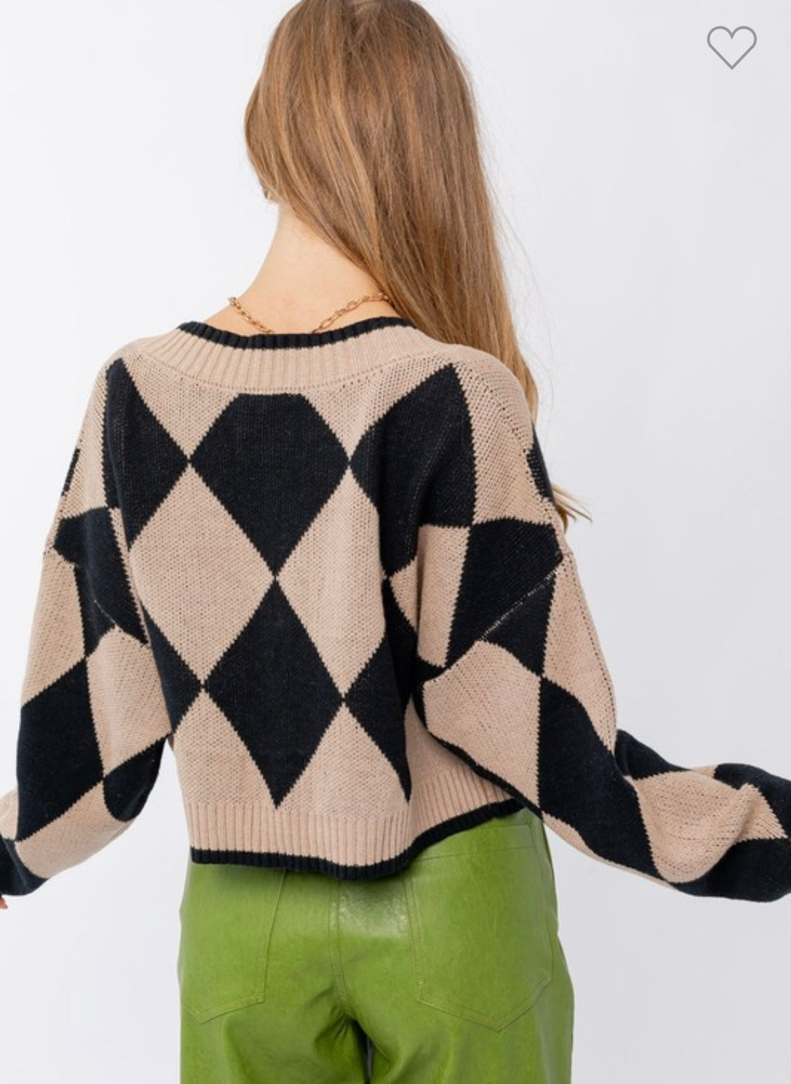 Check Mate Cropped Cardigan