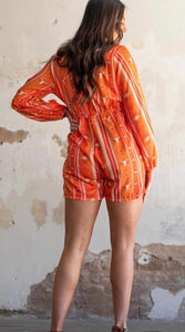 The Orange Sunset Romper