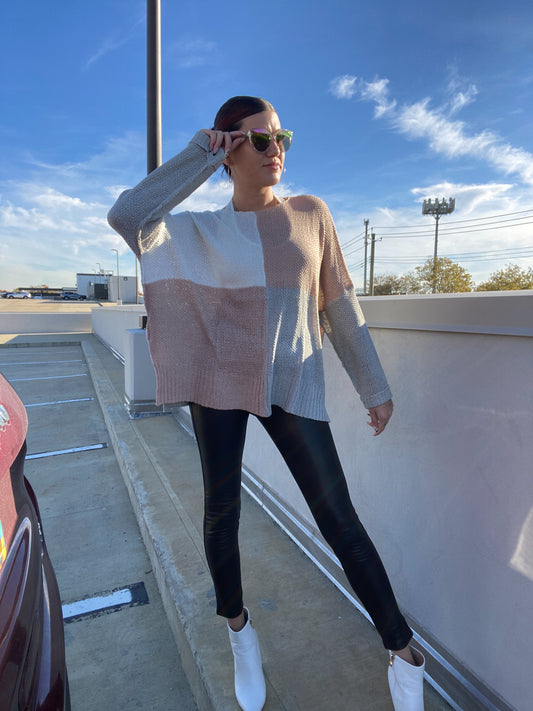 Color Block Knit Sweater